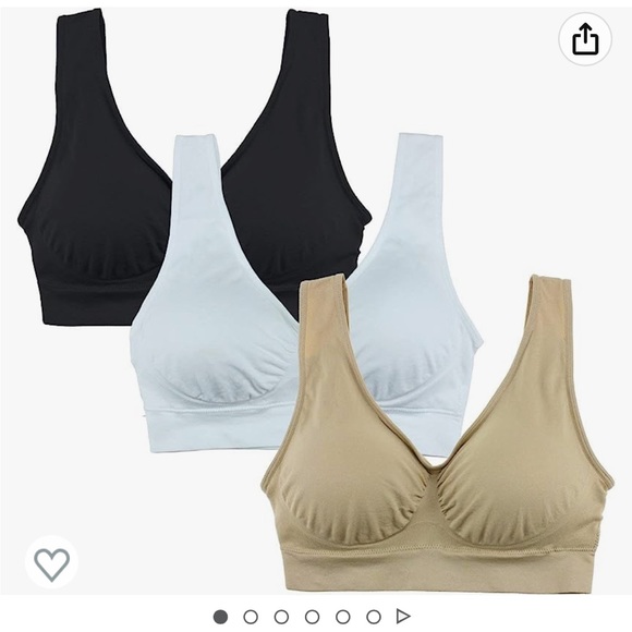3 Pack Women's Ultimate Comfy Seamless Wireless Sports Bra with Removable Pads - Picture 1 of 5